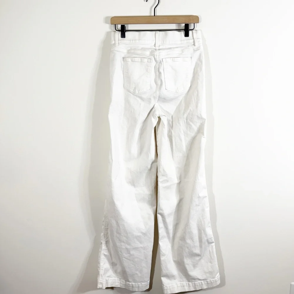 Spanx TALL Seamed Front Wide Leg Jeans Ecru White Medium - Picture 3 of 6